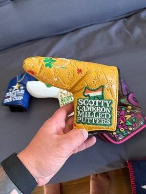 Scotty Cameron Yellow Shamrock Leather Putter Headcover